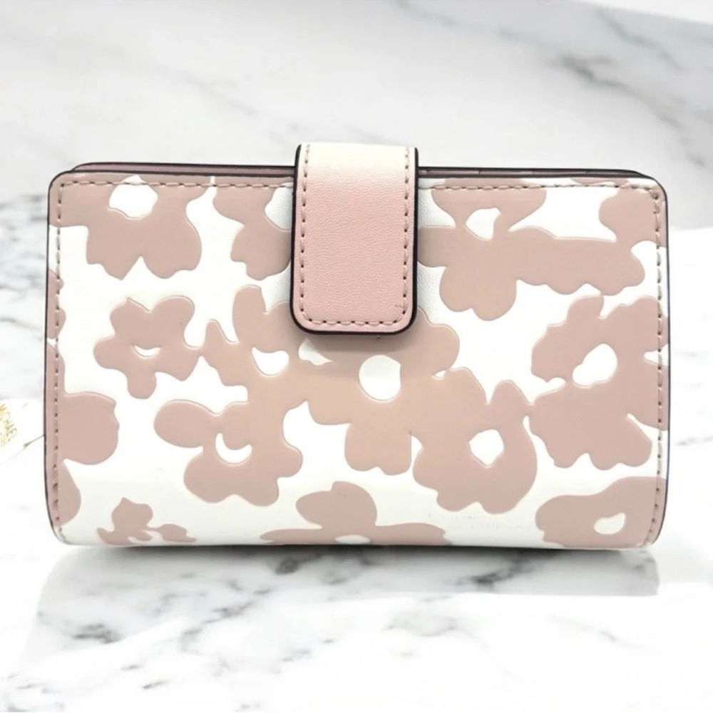 Michael Kors Medium Jet Set Travel Zip Chain Bifold Wallet Powder Blush Multi - Picture 5 of 9